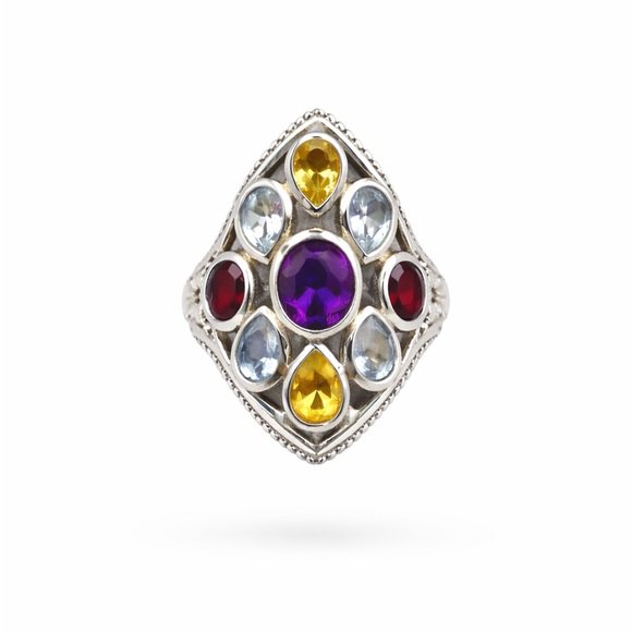 S925 Mixed Gemstone Ring